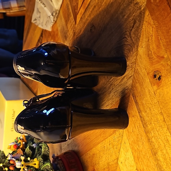 T.U.K black chunky high heel sz 7 - Picture 4 of 16